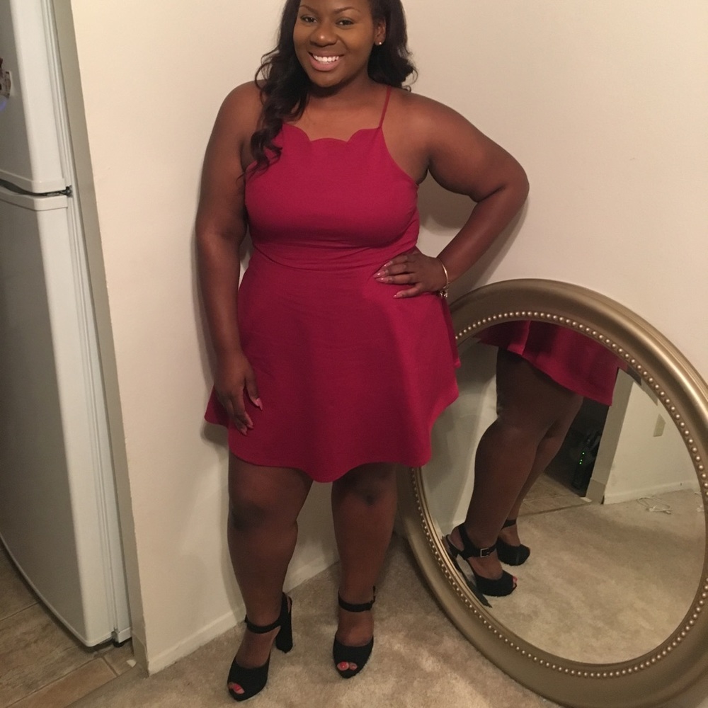 Burgundy cocktail dress